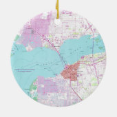 Punta Gorda u. Hafen Charlotte Florida Map (1957) Keramikornament (Hinten)