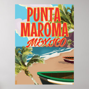 Punta Maroma Beach Mexico Reiseplakat Poster