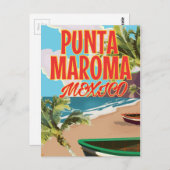 Punta Maroma Beach Mexico Reiseplakat Postkarte (Vorne/Hinten)