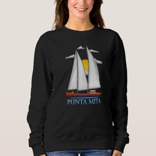 Punta Mita Küste Nautical Segelschiff Sweatshirt (Vorderseite)