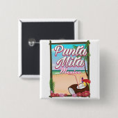 Punta Mita, Mexiko Beach Reiseplakat Button (Vorne & Hinten)