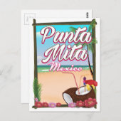 Punta Mita, Mexiko Beach Reiseplakat Postkarte (Vorne/Hinten)