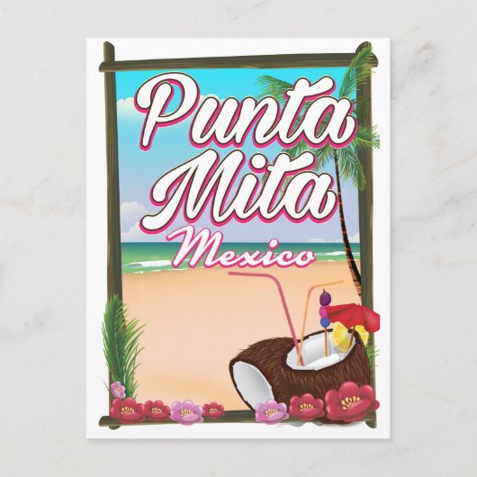 Punta Mita, Mexiko Beach Reiseplakat Postkarte (Vorderseite)