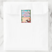 Punta Mita, Mexiko Beach Reiseplakat Quadratischer Aufkleber (Tasche)