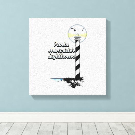 Punta Moscarter Lighthouse Leinwanddruck (Insitu (Holzboden))
