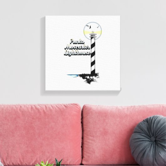 Punta Moscarter Lighthouse Leinwanddruck (Insitu (Wohnzimmer))