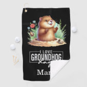 Punxsutawney Phil Groundhog Day Golf Handtuch (Insitu)