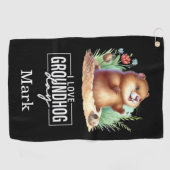 Punxsutawney Phil Groundhog Day Golf Handtuch (Horizontal)