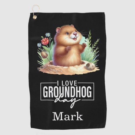 Punxsutawney Phil Groundhog Day Golf Handtuch (Vorderseite)