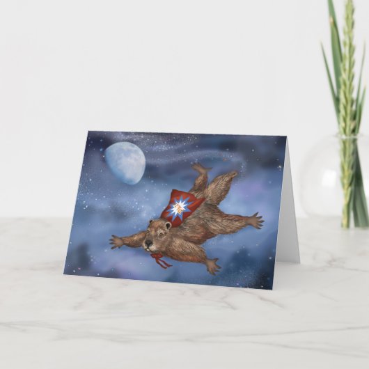 Punxsutawney Phil, Nagetier-Superheld-Karte Karte (Vorderseite)