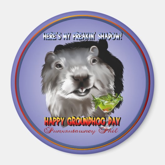 Punxsutawney Phil's Shadow Magnet (Vorne)
