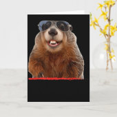 Punxsutawney Woodchuck Lovers &amp; Groundhog Fans Karte (Gelbe Blume)