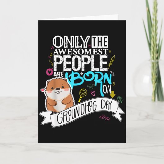 Punxsy Phils Süßer Tag des Murmeltieres Geburtstag Karte (Vorderseite)
