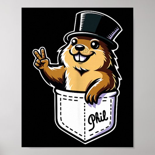 Punxy Phils Cute Groundhog Day Pocket Design Febru Poster (Vorne)