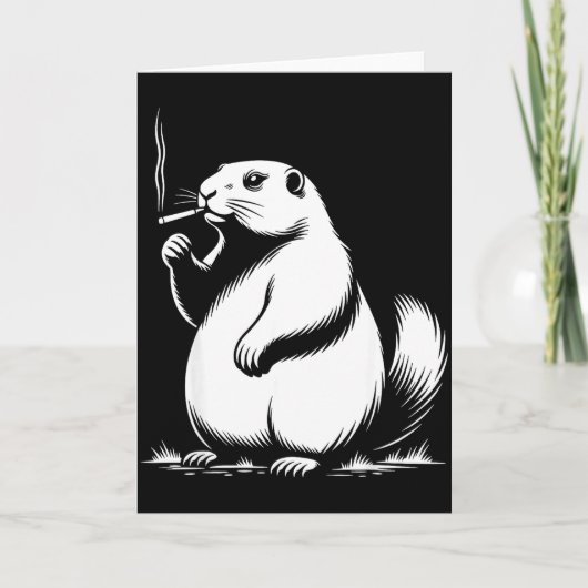 Punxy Phils Smoking Meme Groundhog Day Costume Gen Karte (Vorderseite)