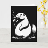 Punxy Phils Smoking Meme Groundhog Day Costume Gen Karte (Gelbe Blume)