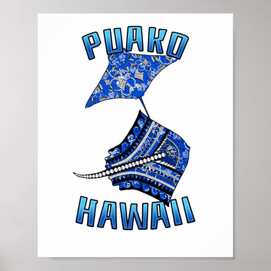 Puoko Hawaii Vacation Tribal Stingray Poster (Vorne)