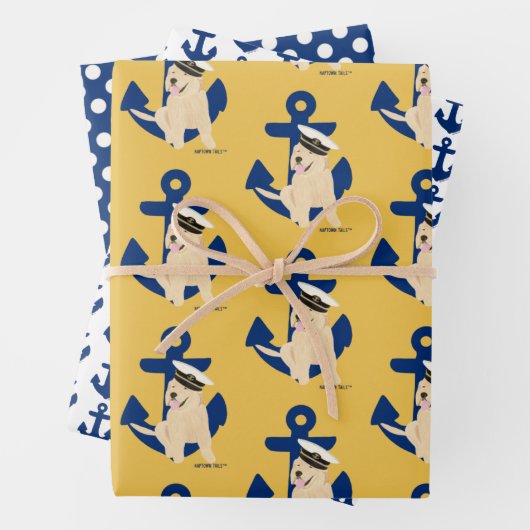 Pup Annapolitan Wrapping Paper Set 3 Geschenkpapier Set (Beispiel)