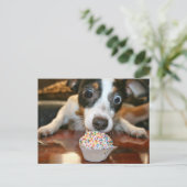 Pup Cake Postcard Postkarte (Stehend Vorderseite)