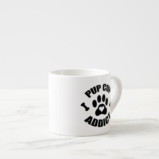 Pup Cup Addict Paw Print Espressotasse (Vorderseite Rechts)