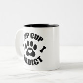 Pup Cup Addict Paw Print Zweifarbige Tasse (Vorderseite Links)