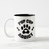 Pup Cup Addict Paw Print Zweifarbige Tasse (Links)