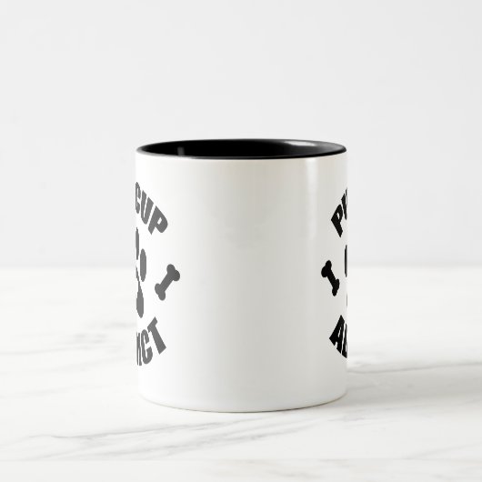 Pup Cup Addict Paw Print Zweifarbige Tasse (Mittel)
