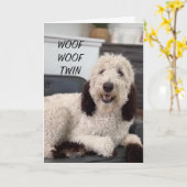 PUP-HILFE SAGEN **GLÜCKLICHES GEBURTSTAG ZWEIMAL** KARTE (Gelbe Blume)