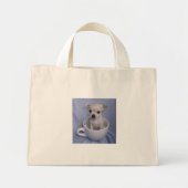 Pup in einem Cup Designer Bag Mini Stoffbeutel (Vorne)