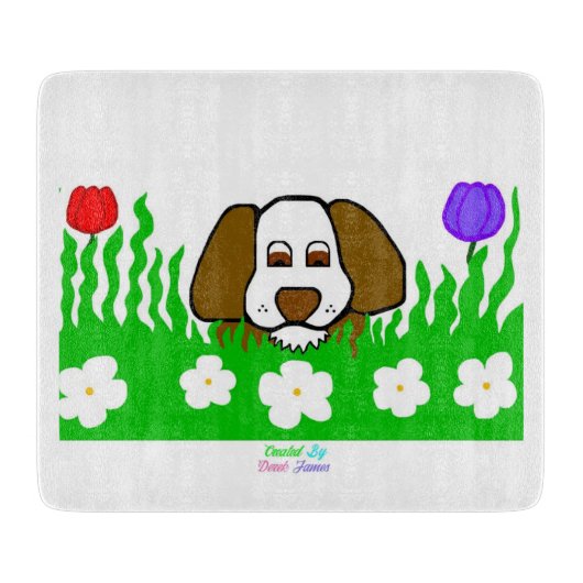 Pup N Play Glass Cutting Board 15,2 cm x 17,8 cm Schneidebrett (Vorderseite)