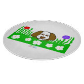 Pup N Play Round Glass Cutting Board 30,4 cm Schneidebrett (Ecke)
