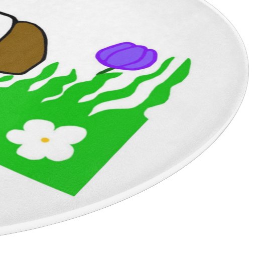 Pup N Play Round Glass Cutting Board 30,4 cm Schneidebrett (Ecke)