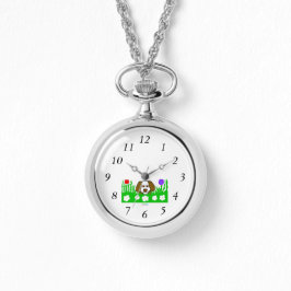 Pup N Play Silver Necklace Watch Armbanduhr