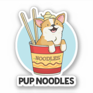 Pup Noodles Funny Cup Noodles Puff Aufkleber