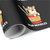 Pup Noodles Funny Cup Noodles Puff Dark BG Geschenkpapier (Rolleneckpunkt)