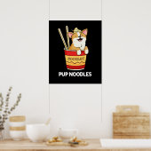 Pup Noodles Funny Cup Noodles Puff Dark BG Poster (Küche)