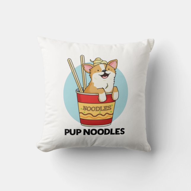 Pup Noodles Funny Cup Noodles Puff Kissen (Vorderseite)