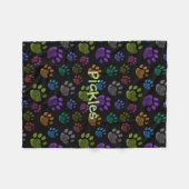 Pup Paw Fleece Dog Blanket, kleine (Vorderseite (Horizontal))