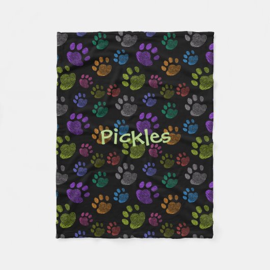 Pup Paw Fleece Dog Blanket, kleine (Vorderseite)