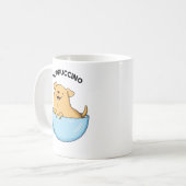 Pup puccino Funny Cappuccino Pun Kaffeetasse (Vorderseite Links)