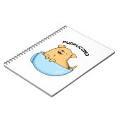 Pup puccino Funny Cappuccino Pun Notizblock (Linke Seite)