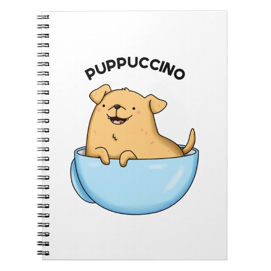Pup puccino Funny Cappuccino Pun Notizblock (Vorderseite)