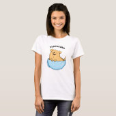 Pup puccino Funny Cappuccino Pun T-Shirt (Vorne ganz)