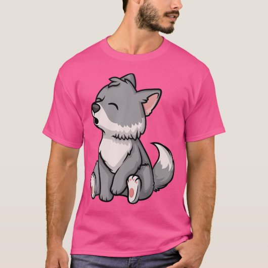 Pup Whelp Wolf Anime Chibi Kawaii Japanischer Funn T-Shirt (Vorderseite)