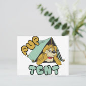 Pup Zent Camping Postkarte (Stehend Vorderseite)