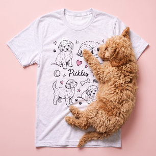 Pupaloo Süße Doodle-Haustier-Skizzen-Collage Tri-Blend Shirt