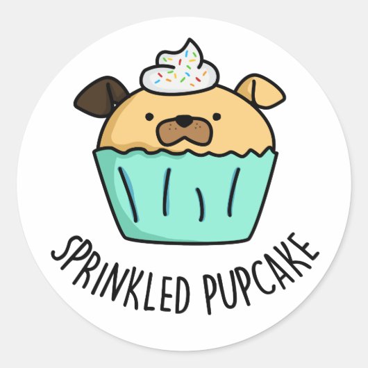 Pupcake Puppy Cupcake Puppe Runder Aufkleber (Vorderseite)