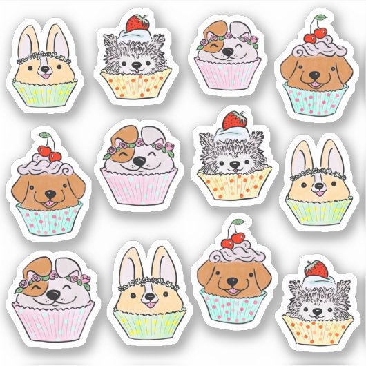 Pupcake Sticker-Set Aufkleber (Vorderseite)