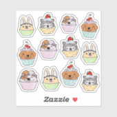 Pupcake Sticker-Set Aufkleber (Blatt)