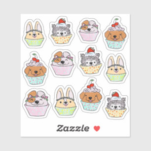 Pupcake Sticker-Set Aufkleber
